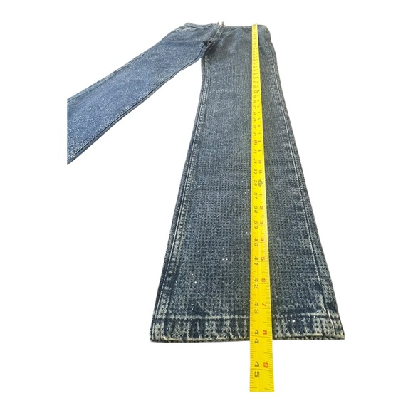 N.W.O.T Zara Beaded Denim Jeans Shiny Blue Women’s Size 8 - Picture 7 of 10